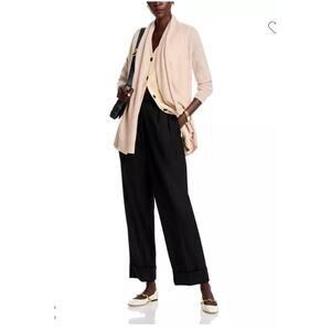 C by Bloomingdale’s Cashmere Open Front Cardigan Women’s Large Oatmeal Cream